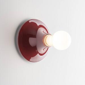 Artemide Stropní světlo Teti, rubínově červené, Ø 14 cm, E27, stmívatelný, Červená, Obývací pokoj / jídelna, Plast, Design