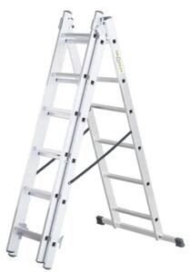 JAKS Multifunkční hliníkový žebřík 3 x 6 příček