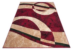 Chemex Moderní koberec Tap - vlnky 4 - krémový/červený Rozměr koberce: 80x150 cm