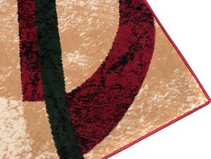Chemex Moderní koberec Tap - vlnky 4 - krémový/červený Rozměr koberce: 60x100 cm