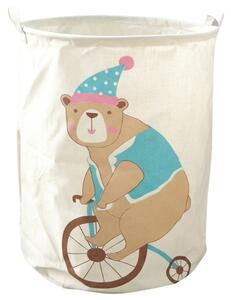 Koš na hračky a prádlo s potiskem CIRCUS BEAR 35x45 cm, krémový