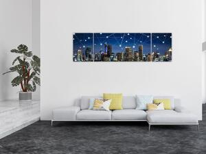 Obraz - Velkoměsto v noci (170x50 cm)