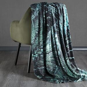 Luxusní deka z mikrovlákna EVA 15 černá/tyrkysová 150x200 cm Mybesthome