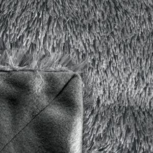 Eurofirany Měkká huňatá šedá deka TIFFANY 200x220 cm