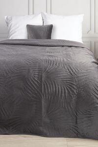Sametový přehoz na postel Bella šedá 170x210 cm