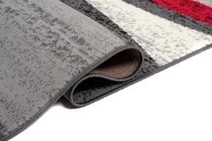 Chemex Moderní koberec Tap - vlnky 5 - šedý/červený Rozměr koberce: 120x170 cm