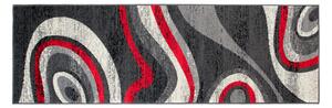 Chemex Moderní koberec Tap - vlnky 5 - šedý/červený Rozměr koberce: 80x150 cm