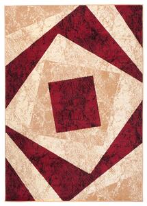 Chemex Moderní koberec Tap - čtverce 2 - krémový/červený Rozměr koberce: 80x150 cm