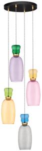 Barevné skleněné závěsné LED světlo Nova Luce Pluma 42 cm