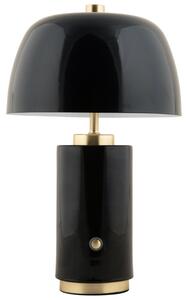 Present time Černá kovová nabíjecí stolní LED lampa Reya