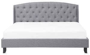 Světle šedá čalouněná postel Chesterfield 180x200 cm BORDEAUX