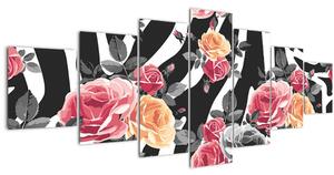 Obraz rozkvetlých růží (210x100 cm)