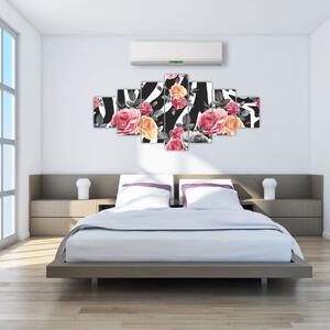Obraz rozkvetlých růží (210x100 cm)