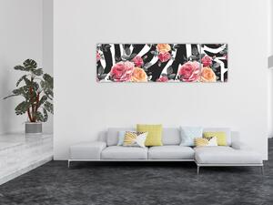 Obraz rozkvetlých růží (170x50 cm)
