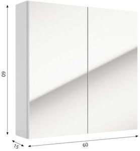 Defra Salsa skříňka 60x15x60 cm se zrcadlem bílá 242-E-06012