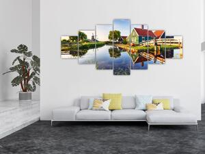 Obraz nizozemských mlýnů (210x100 cm)