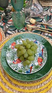 VILLA D’ESTE HOME TIVOLI Sada ovocných talířů Exotic Jungle 6 kusů, dekor papoušci v pralese