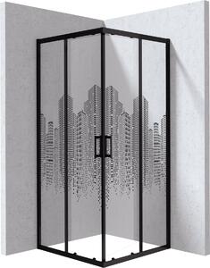 Deante Funkia Evo sprchový kout 90x90 cm čtvercový černá matný/vzorované sklo KYCND99P