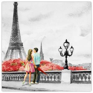 Obraz - Milenci v Paříži (30x30 cm)