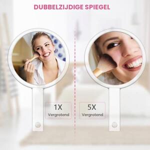 Kosmetické zrcadlo – oboustranné, s 1x a 5x zvětšením – ruční zrcadlo