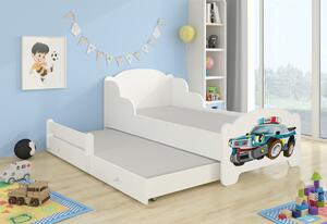 Dětská postel JONAS II, 80x160, vzor a1, modrý medvěd