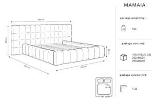 Černá sametová dvoulůžková postel MICADONI Mamaia 180 x 200 cm s úložným prostorem II