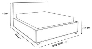 Čalouněná postel PULA včetně roštu, 140x200, soft 09/soft 29