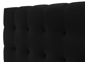 Černá sametová dvoulůžková postel MICADONI Mamaia 200 x 200 cm s úložným prostorem II