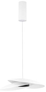 Bílé kovové závěsné LED světlo Nova Luce Olea 48 cm