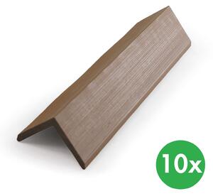 Ukončovací lišty k WPC terasovým prknům, koextrudované, 50 x 2850 mm, 10 ks, teak