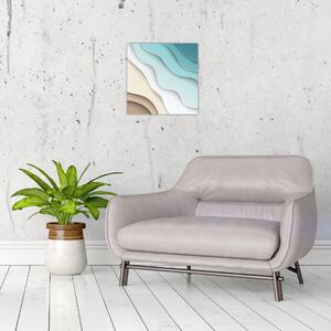 Abstraktní obraz mořského pobřeží (30x30 cm)