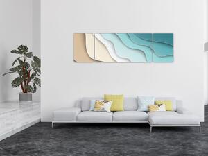 Abstraktní obraz mořského pobřeží (170x50 cm)