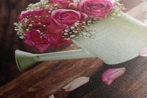 Obraz růže v konve