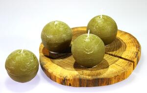 BDK-GLASS 1ks Svíčka koule 6,5cm - khaki