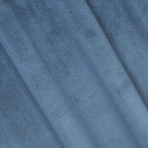 Modrý sametový závěs PERI s ozdobným pásem v horní části 140x250 cm