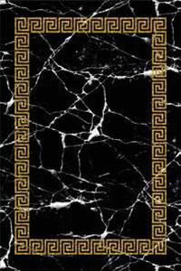 Makro Abra Kusový koberec pratelný TOSCANA 23020 Klasický Mramor pogumovaný černý zlatý Rozměr: 120x170 cm