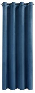 Modrý sametový závěs na kroužcích ROSA 140x250 cm