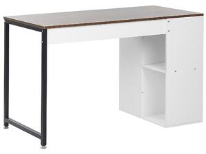 Psací stůl 120 x 60 cm tmavé dřevo/bílý DESE