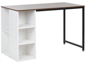 Psací stůl, tmavé dřevo s bílou 120 x 60 cm DESE