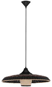 Černo-hnědé ratanové závěsné světlo Nova Luce Capa 61 cm