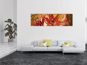 Obraz květů lilií (170x50 cm)
