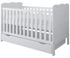 Babywoods Dětská postýlka Isabel 140 x 70 cm Barevné provedení: Bílá, Úložný prostor k postýlce: Jeden šuplík na kolečkách