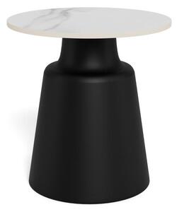 Konferenční stolek SANTORINI pr. 45 cm bílá/černá/keramika