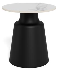 Konferenční stolek SANTORINI pr. 45 cm bílá/černá/keramika