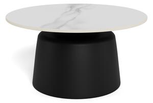 Konferenční stolek SANTORINI pr. 70 cm bílá/černá/keramika