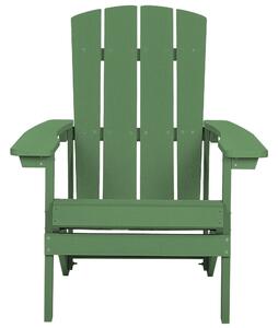 Zahradní židle s podnožkou zelená ADIRONDACK