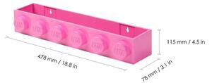 Lego® Růžová nástěnná police LEGO® Storage 47,8 x 11,5 cm