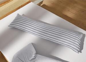 LIVARNO home Zimní žerzejový potah pro polštář na boční spaní, 40 x 145 cm (pruhy/šedá) (100336650002)
