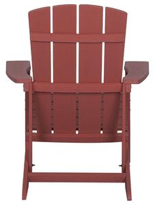Zahradní židle s podnožkou červená ADIRONDACK