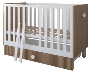 Babywoods Dětská postýlka Loft 120 x 60 cm Barevné provedení: Bílá, Úložný prostor k postýlce: Jeden šuplík na kolečkách